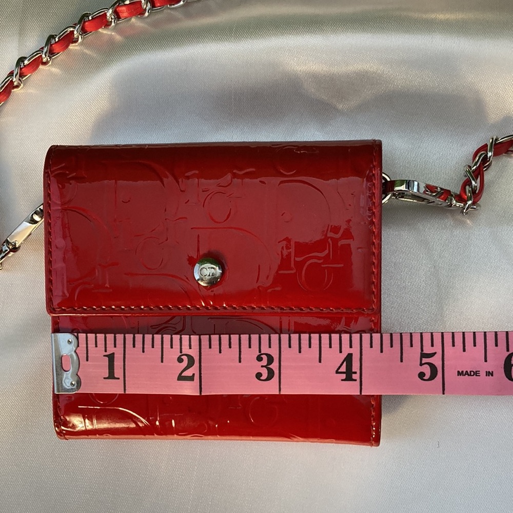 ❤️ Christian Dior Patent Leather Wallet On Chain - Picture 15 of 17